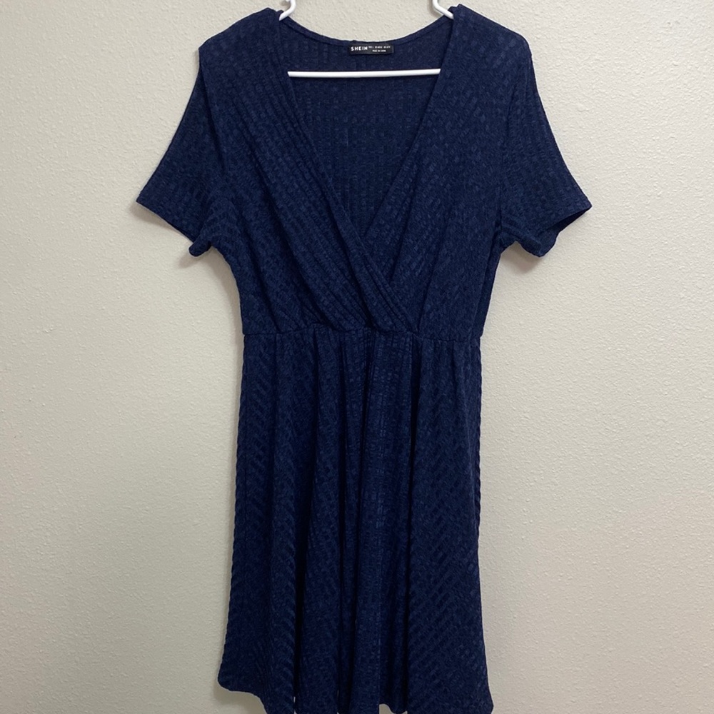 SHEIN Blue Mid Length Dress - Size L